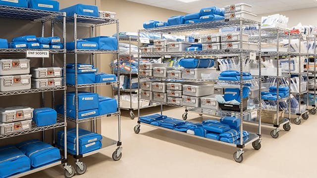 東莞樟木頭醫院科室儲物架、無菌室儲物架、藥房儲物架案例